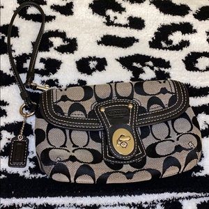Coach Signature Print Wristlet